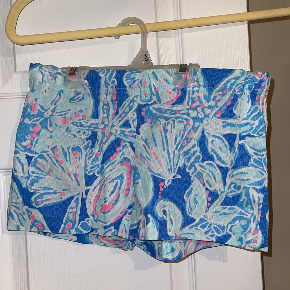 lilly pulitzer kids shorts 12 blue pink and white